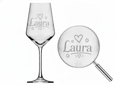 Produktbild von 1x Weinglas Gravur Laura 350ml spülmaschinenfest vielseitig einsetzbar