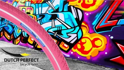 Produktbild von Reifen Dutch Perfect 28 x 1 1/2" / 40-635mm mit Pannenschutz - Rosa mit Reflexion