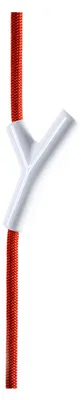 Produktbild von Garderobe, Hänge-Seilgarderobe, Polyamid, Zamak, Seil Rot, 4 Haken Weiß