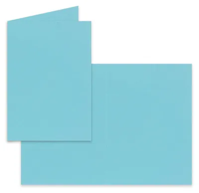 Produktbild von 50 Faltkarten B6 - Türkis - 12 x 17 cm - Blanko Doppelkarten für Einladungen und Grußkarten