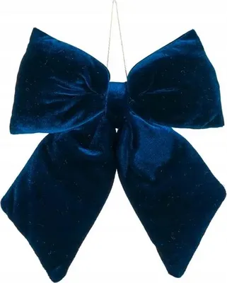 Image de Arbre de Noël noeud bleu marine grand 23cm 1p.
