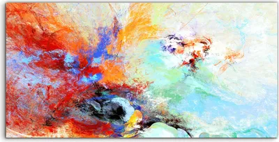 Produktbild von Coloray Acrylbild 100x50  Wandbild Acrylbilder Kunst Spritzer Abstrakte Bunte Malerei