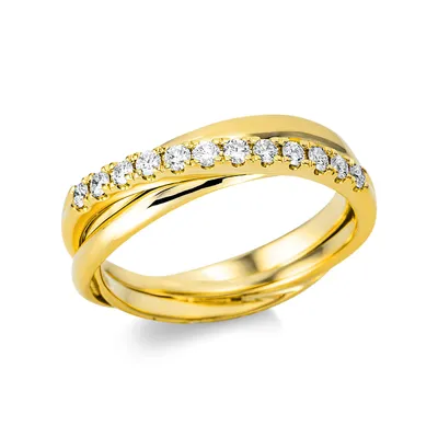 Produktbild von Ring aus 750 Gold Gelbgold 12 Brillanten 0,25ct TW-SI B:5,6mm Innenumfang 54mm  Ø17.2mm