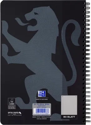 Produktbild von Collegeblock Touch B5 80 Blatt 90g/qm kariert schwarz Packung mit 5 Stück