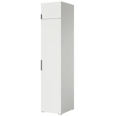 Produktbild von Drehtürenschrank mit Aufsatz Napoli 1D 50 Weiß (schwarzer oder goldener Griff)