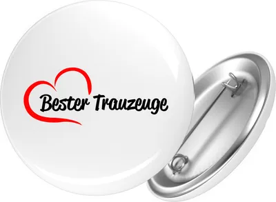 Produktbild von Huuraa Button Bester Trauzeuge Herz 25mm rund mit Sicherheitsnadel Ansteckbutton Geschenkidee