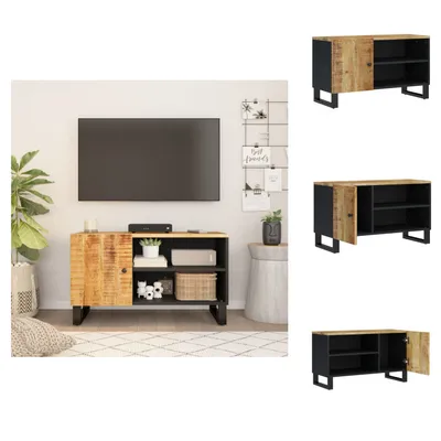 Immagine prodotto di mobile TV vidaXL 80x33x46 cm in legno massiccio di mango e materiale a base di legno - Mobili TV