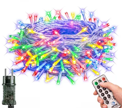 Lichterkette mit 100 LEDs, 10 m, Fernbedienung, bunt