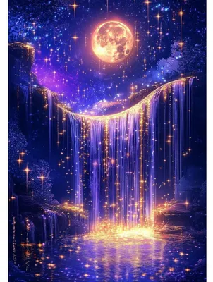 Produktbild von 5D Diamond Painting Mond Wasserfall Set für Erwachsene 30x40cm