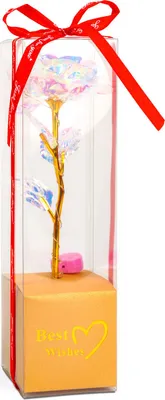Produktbild von LED-beleuchtete künstliche Blumendekoration - Valentinstagsgeschenk - Rose - Weiß 1 Stück [DA01199]