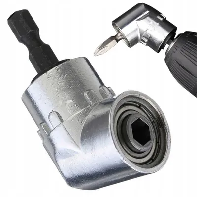 Produktbild von Winkelaufsatz 1/4" HEX 1 Stück Bit Winkelschrauber Vorsatz Winkelgetriebe Sechskant 105° Akkuschrauber Bohrmaschine