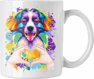 Produktbild von Trendation - Border Collies Besitzer Farbe Love Tasse Geschenk Lustiger Spruch Geschenkidee Border Collies Besitzerin (Weiß)