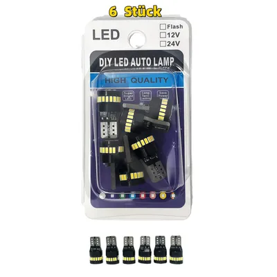 Produktbild von 6X LED W5W,T10 universelles Standlicht/Positionslicht/Innenraumlicht mit , fr alle Fahrzeugmodelle,12V, Wei