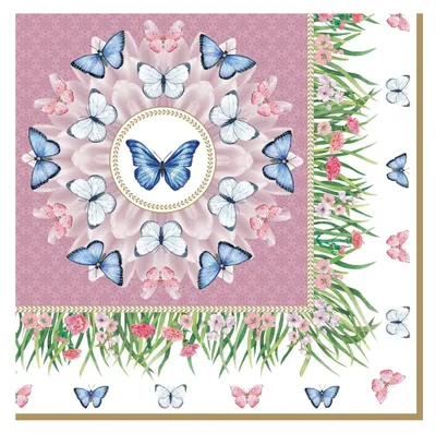 Immagine prodotto di confezione da 20 tovaglioli SPRING PARADE farfalle 33x33cm carta Easy Life