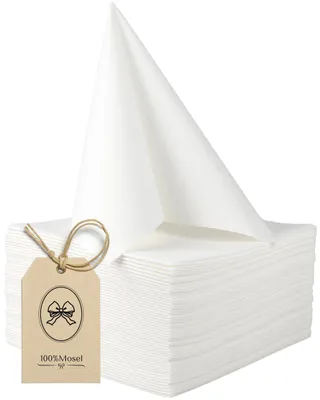 Produktbild von 100% Mosel Airlaid Servietten, 50 Stück (40 x 40 cm), in Weiß