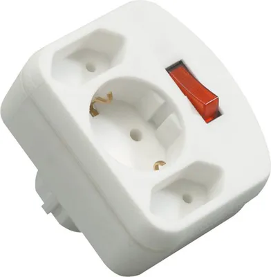 Image de REV 3-fach Kombi-Adapter mit Schalter weiss (00135101)