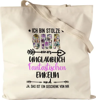Produktbild von Ich bin stolze Oma Jutebeutel Geschenk Idee Muttertag Oma Enkelin Geburtstag