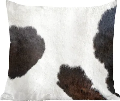 Produktbild von MuchoWow® Zierkissen Sofakissen Wohnzimmer Dekokissen 60x60 cm Tiermuster - Kühe - Pelz - Sitzfläche - Foto Polster