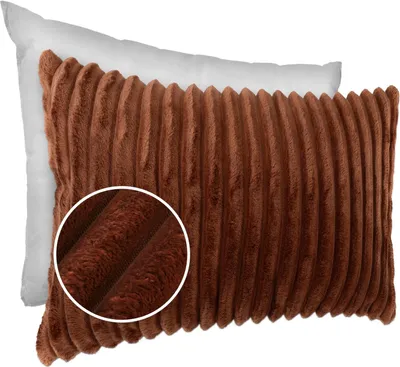 Produktbild von Dekokissen LILLI BIG CORD Velour mit Reißverschluss 30x50cm Einfarbig UNI Kupfer Sofakissen pflegeleicht