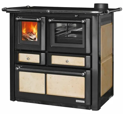 Produktbild von Festbrennstoffherd Westminster K85F beige Backofen rechts mit Stahlplatten-Kochfeld