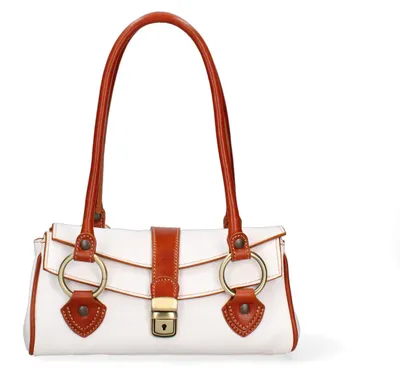 Immagine prodotto di Borsa a mano, modello bauletto, in vera pelle di vacchetta, produzione italiana