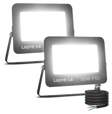 LED-Außenstrahler 50W 5000LM IP65 5000K kaltweiß 2er-Set