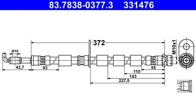 Produktbild von ATE 83.7838-0377.3 Bremsschlauch x