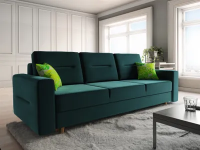 Produktbild von Sofa 3-Sitzer BELMIRA mit Schlaffunktion Flaschengrün