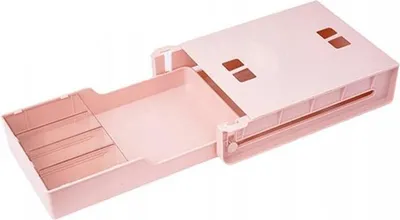 Produktbild von Ausziehbare Schublade für Büromaterialien, 40,5 cm lang, 22,5 cm tief, zum Kleben, mit 4 verstellbaren Fächern