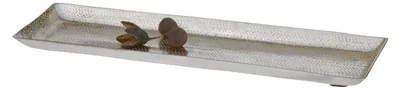 Metallschale mit Hammerschlag, silber, 29x9 cm