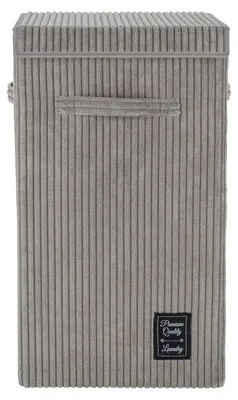 Waschkorb Cora Grau, Cord, 63 Liter, 33x58x33 cm