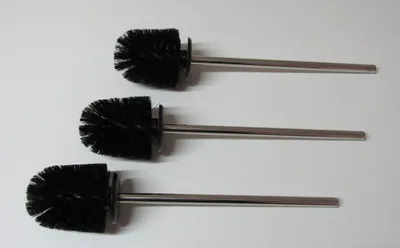 Produktbild von Sanwood  3er Set 6862499 Toilettenbürste schwarz Bürstenkopf mit Edelstahl Griff WC Bürste rostfreie Klobürste - Ersatztoilettenbürste - Ersatzklobürste
