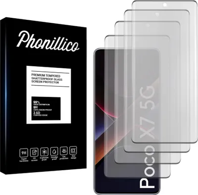 Immagine prodotto di Vetro temperato per Xiaomi Poco X7 5G [4 pezzi] Pellicola protettiva dello schermo Antigraffio Vetro Resistente Phonillico®