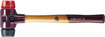 Imagen del producto de Martillo Simplex Schonhammer, diámetro de 40 mm, peso de 630 gramos, cabeza de goma/plástico, mango de madera Halder