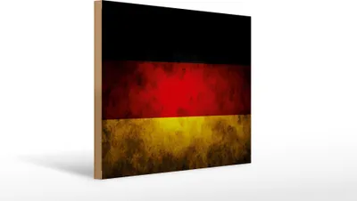 Produktbild von Holzschild Flagge Deutschland, 40 x 30 cm, Holzschilder Fahne Nationalität