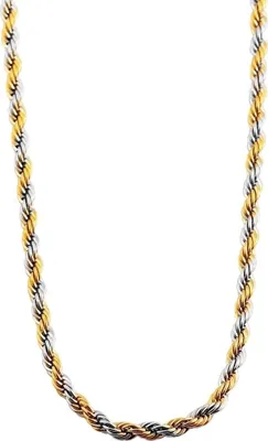 Produktbild von Akzent Kordelkette, Edelstahl, silberfarben/goldfarben, Stärke 2mm