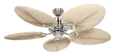 Zdjęcie produktu dla Energooszczędny wentylator sufitowy z pilotem Caribbean Dream Eco II chrom / palma
