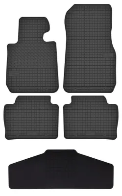 Produktbild von Gummi-Fußmatten mit Tunnelmatte für BMW F30 / F31 / F34 2011-2020 (Limousine/Kombi) – 5-tlg, Schwarz, passgenau – Wielganizator SolidTread
