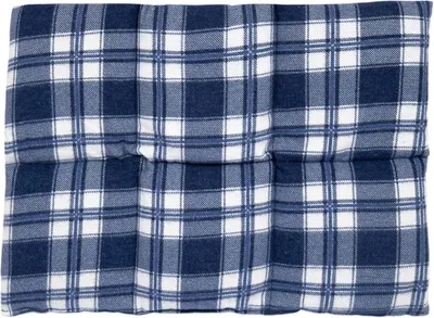 Produktbild von Körnerkissen groß 40x30cm 6-Kammer - Flanell karo-blau - Körner Wärmekissen für Mikrowelle und Backofen - Kissen 30x40 - Flanell karo-blau - Weizen