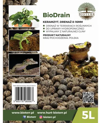 Produktbild von Bioterr BioDrain Blähton, Drainage 8–16 mm, 5 l, für Terrarien