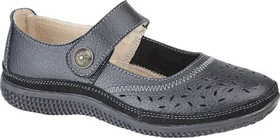 Obrázok produktu pre Dámska letná obuv Boulevard s dierkovaným vzorom a zapínaním na suchý zips, široký strih DF419 (38 EU / 5UK) (Black)