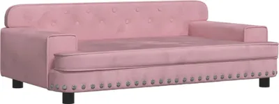 Image de Canapé enfant rose 90x53x30 cm velours