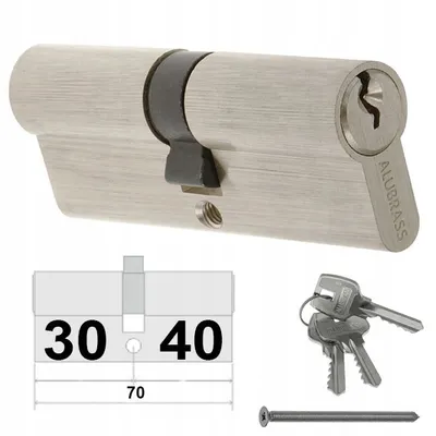 Produktbild von Alubrass Schlosszylinder 30/35 Nickel Satiniert mit Knauf