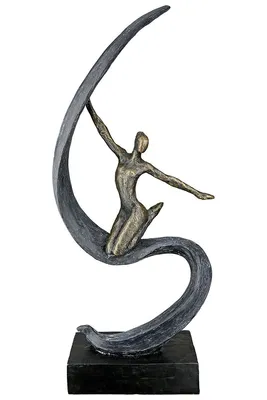 Produktbild von Gilde Skulptur, "Lebensfreude", Fraumotiv, Kunstharz, bronzefarben, schwarz, VE 1, L. 9 cm, B. 18 cm, H. 43 cm Höhe: 43.00 cm Breite: 18.00 cm Tiefe: 9.00cm  37952