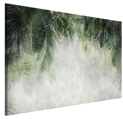 Produktbild von LUMASOUL Leinwand Bilder, Leinwandbild Natur Motiv, Wandbilder Holzrahmen und Webstuhl Wohnzimmer und Schlafzimmer, Bilder 90x60 cm Boho Blätter 08