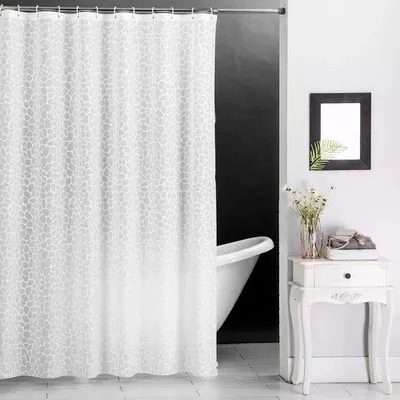 Imagen del producto de Cortina de ducha transparente Ibenzoa®, 180 x 200 cm, de PEVA, impermeable y resistente al moho, con ojales magnéticos y ganchos ajustables
