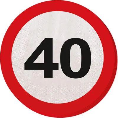 Produktbild von Serviette Verkehrsschild 40 Jahr 20 stk