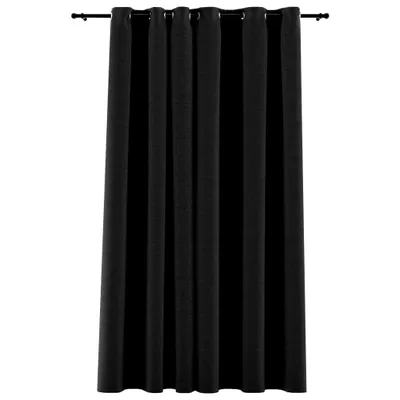 Produktbild von Verdunkelungsvorhang mit Ösen Leinenoptik Anthrazit 290x245 cm