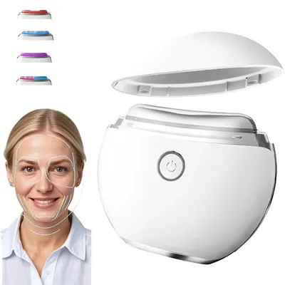 Produktbild von Gesichts-Massagegerät mit 4 Farbmodi , Rotlichttherapie, ideal für Gesicht und Hals, für zuhause, inkl,Gua-Sha-Gesichtspflegegeräte