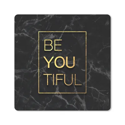 Produktbild von MuchoWow® Mauspad Mousepad Zitate - Motivation - Gold - Marmor 30x30 cm - Mousepads - Maus Mat - Pad - Mausunterlage - Gaming